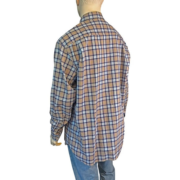 Joseph Abboud Plaid Shirt Spread Collar Full Button Front French Placket NWOT - Picture 7 of 16